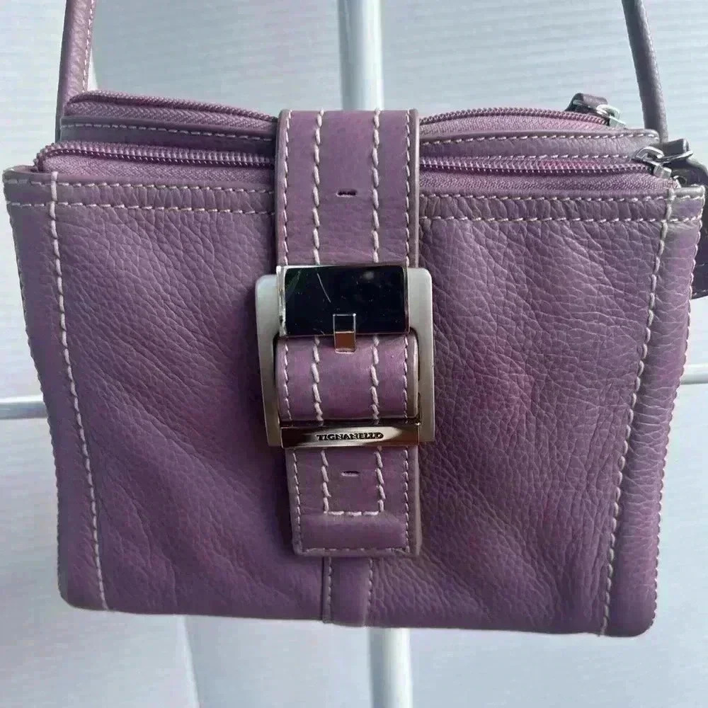Tignanello Leather Crossbody Bag/Organizer. Lavender